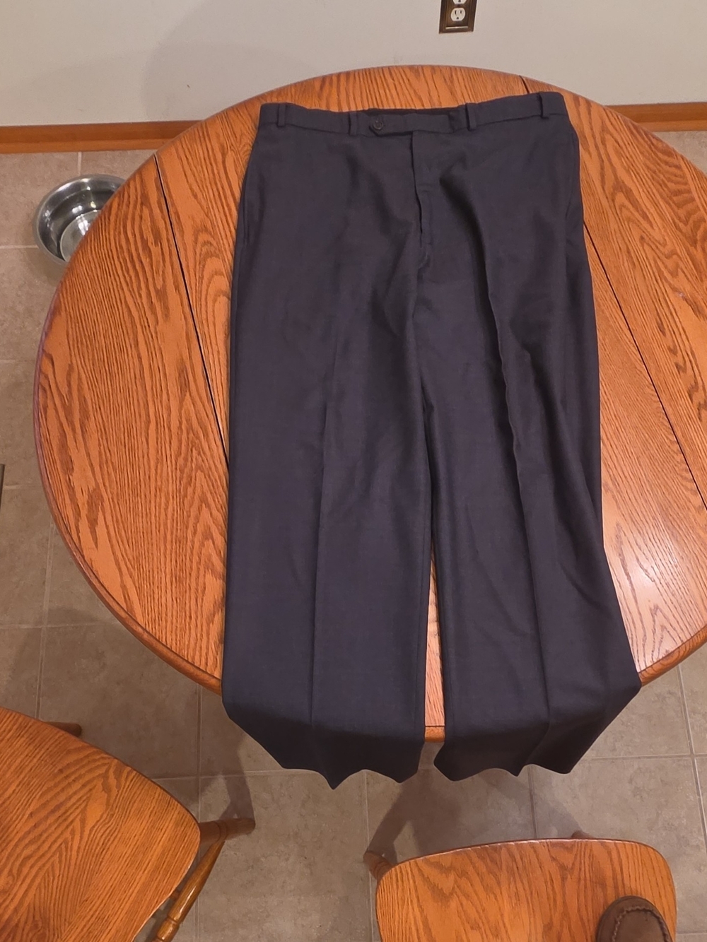 Brooks Brothers Men’s Charcoal Wool Stretch Flat Front Dress Pants 36W-31L